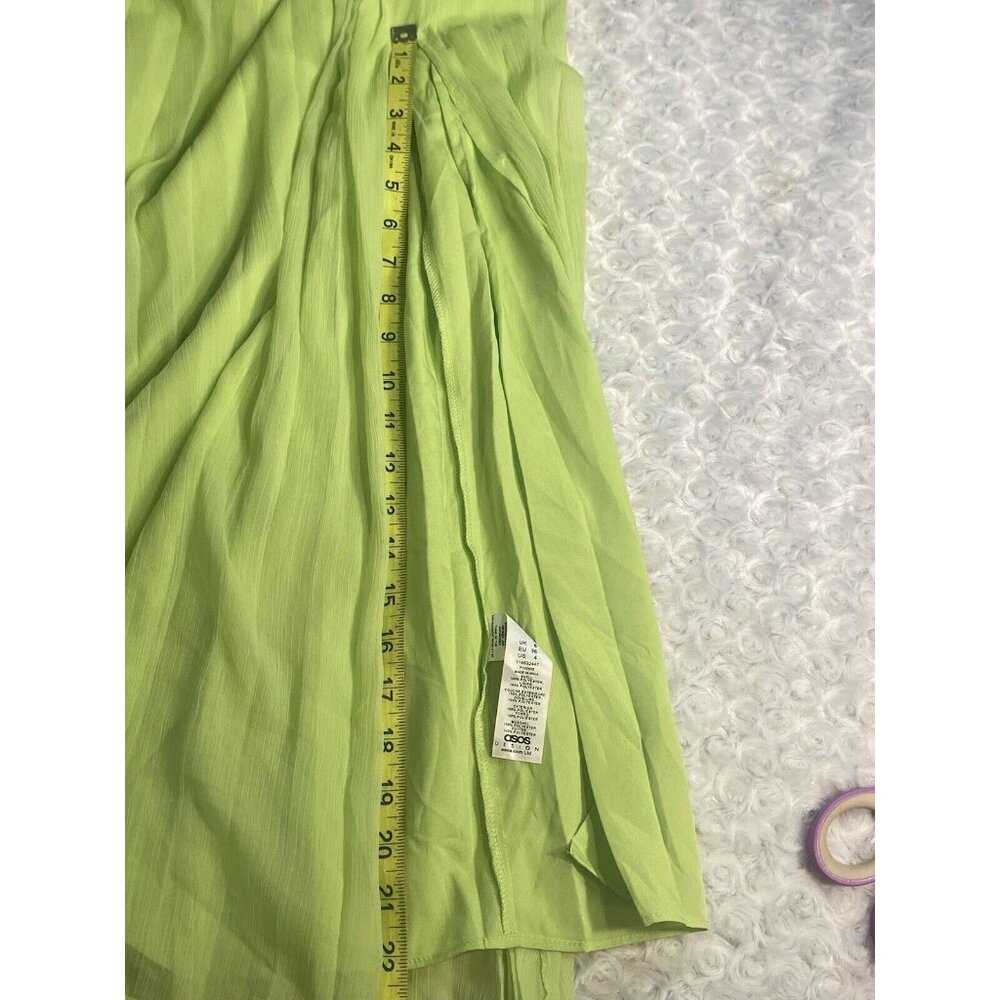 ASOS Design Gladiator Lime Green Sundress Size 4 Midi Flowing Get Noticed! - Picture 10 of 11
